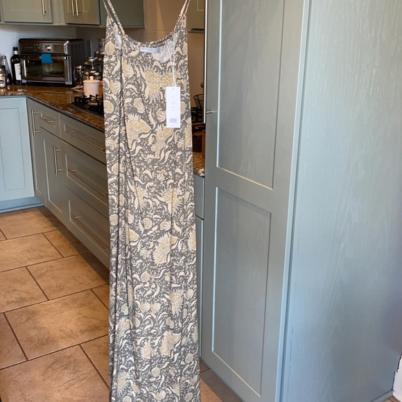 VINCE Floral Maxi Silk Slip Dress in Natural - Picture 9 of 13